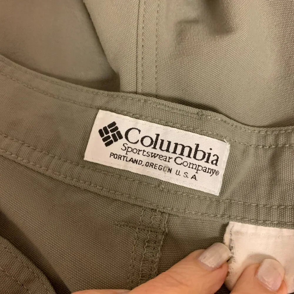 Columbia Mens Pants Size 38W Green Zip Off Legs Gorpcore Rugged Utility Hiking